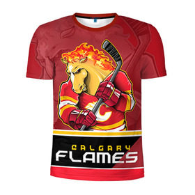 Мужская футболка 3D спортивная с принтом Calgary Flames в Санкт-Петербурге, 100% полиэстер с улучшенными характеристиками | приталенный силуэт, круглая горловина, широкие плечи, сужается к линии бедра | Тематика изображения на принте: calgary flames | nhl | stanley cup | калгари флэймз | кубок стенли | кубок стэнли | нхл | флэймс | хоккей | хоккейный клуб