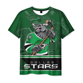 Мужская футболка 3D с принтом Dallas Stars в Санкт-Петербурге, 100% полиэфир | прямой крой, круглый вырез горловины, длина до линии бедер | dallas stars | nhl | stanley cup | даллас | даллас старз | кубок стенли | кубок стэнли | ничушкин | нхл | хоккей | хоккейный клуб