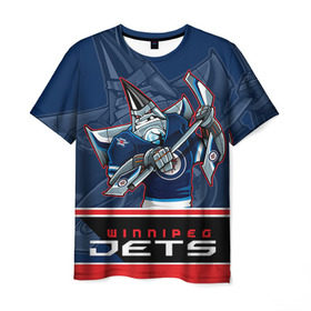 Мужская футболка 3D с принтом Winnipeg Jets в Санкт-Петербурге, 100% полиэфир | прямой крой, круглый вырез горловины, длина до линии бедер | nhl | stanley cup | winnipeg jets | бурмистров | винипег | виннипег джетс | кубок стенли | кубок стэнли | нхл | хоккей | хоккейный клуб