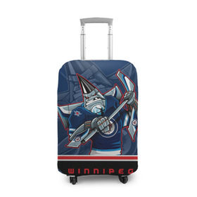 Чехол для чемодана 3D с принтом Winnipeg Jets в Санкт-Петербурге, 86% полиэфир, 14% спандекс | двустороннее нанесение принта, прорези для ручек и колес | nhl | stanley cup | winnipeg jets | бурмистров | винипег | виннипег джетс | кубок стенли | кубок стэнли | нхл | хоккей | хоккейный клуб