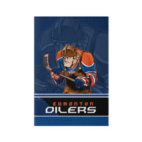 Обложка для паспорта матовая кожа с принтом Edmonton Oilers в Санкт-Петербурге, натуральная матовая кожа | размер 19,3 х 13,7 см; прозрачные пластиковые крепления | edmonton oilers | nhl | stanley cup | кубок стенли | кубок стэнли | нхл | хоккей | хоккейный клуб | эдмонтон | эдмонтон ойлерз | якупов