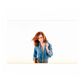 Бумага для упаковки 3D с принтом Emma Watson в Санкт-Петербурге, пластик и полированная сталь | круглая форма, металлическое крепление в виде кольца | Тематика изображения на принте: знаменитости
