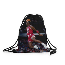 Рюкзак-мешок 3D с принтом Michael Jordan в Санкт-Петербурге, 100% полиэстер | плотность ткани — 200 г/м2, размер — 35 х 45 см; лямки — толстые шнурки, застежка на шнуровке, без карманов и подкладки | Тематика изображения на принте: michael jordan | баскетбол | майкл джордан | нба