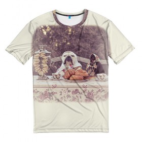 Мужская футболка 3D с принтом Bulldog 26 в Санкт-Петербурге, 100% полиэфир | прямой крой, круглый вырез горловины, длина до линии бедер | bulldog blogger | tecuaniventura | блоггер | бульдог | бульдог блоггер | животные | карамелька | собаки