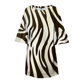 Детское платье 3D с принтом Шкура зебры в Санкт-Петербурге, 100% полиэстер | прямой силуэт, чуть расширенный к низу. Круглая горловина, на рукавах — воланы | африка | животные | звери | зебра | фауна