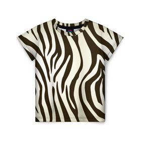 Детская футболка 3D с принтом Шкура зебры в Санкт-Петербурге, 100% гипоаллергенный полиэфир | прямой крой, круглый вырез горловины, длина до линии бедер, чуть спущенное плечо, ткань немного тянется | африка | животные | звери | зебра | фауна