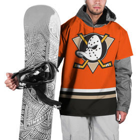 Накидка на куртку 3D с принтом Anaheim Ducks в Санкт-Петербурге, 100% полиэстер |  | хоккей