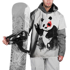 Накидка на куртку 3D с принтом Рок-панда в Санкт-Петербурге, 100% полиэстер |  | rock | коза | метал | панда | рок