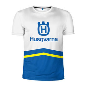 Мужская футболка 3D спортивная с принтом husqvarna в Санкт-Петербурге, 100% полиэстер с улучшенными характеристиками | приталенный силуэт, круглая горловина, широкие плечи, сужается к линии бедра | husqvarna