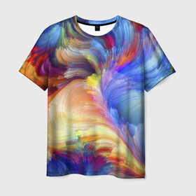 Мужская футболка 3D с принтом Краски в Санкт-Петербурге, 100% полиэфир | прямой крой, круглый вырез горловины, длина до линии бедер | абстракция | краски | узор | цвет