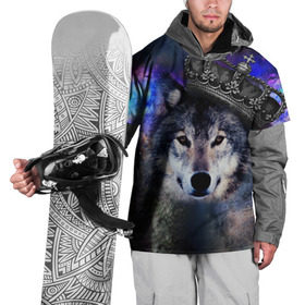Накидка на куртку 3D с принтом King Wolf в Санкт-Петербурге, 100% полиэстер |  | животное | зверь | космос | природа волк | русь | славяне