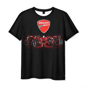 Мужская футболка 3D с принтом Ducati 5 в Санкт-Петербурге, 100% полиэфир | прямой крой, круглый вырез горловины, длина до линии бедер | Тематика изображения на принте: ducati | moto | дукати | мото | мотоцикл | мотоциклы