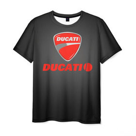 Мужская футболка 3D с принтом Ducati 3 в Санкт-Петербурге, 100% полиэфир | прямой крой, круглый вырез горловины, длина до линии бедер | ducati | moto | дукати | мото | мотоцикл | мотоциклы