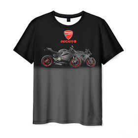 Мужская футболка 3D с принтом Ducati 2 в Санкт-Петербурге, 100% полиэфир | прямой крой, круглый вырез горловины, длина до линии бедер | Тематика изображения на принте: ducati | moto | дукати | мото | мотоцикл | мотоциклы