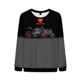 Мужской свитшот 3D с принтом Ducati 2 в Санкт-Петербурге, 100% полиэстер с мягким внутренним слоем | круглый вырез горловины, мягкая резинка на манжетах и поясе, свободная посадка по фигуре | ducati | moto | дукати | мото | мотоцикл | мотоциклы