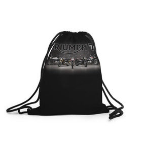 Рюкзак-мешок 3D с принтом Triumph 5 в Санкт-Петербурге, 100% полиэстер | плотность ткани — 200 г/м2, размер — 35 х 45 см; лямки — толстые шнурки, застежка на шнуровке, без карманов и подкладки | moto | triumph | мотоцикл | мотоциклы | триумф