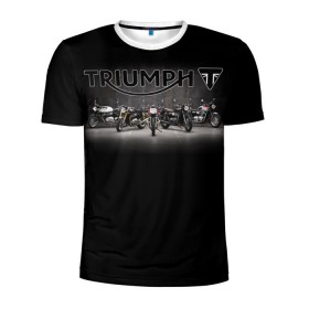 Мужская футболка 3D спортивная с принтом Triumph 5 в Санкт-Петербурге, 100% полиэстер с улучшенными характеристиками | приталенный силуэт, круглая горловина, широкие плечи, сужается к линии бедра | Тематика изображения на принте: moto | triumph | мотоцикл | мотоциклы | триумф