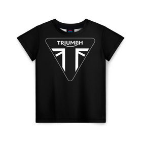 Детская футболка 3D с принтом Triumph 4 в Санкт-Петербурге, 100% гипоаллергенный полиэфир | прямой крой, круглый вырез горловины, длина до линии бедер, чуть спущенное плечо, ткань немного тянется | Тематика изображения на принте: moto | triumph | мотоцикл | мотоциклы | триумф