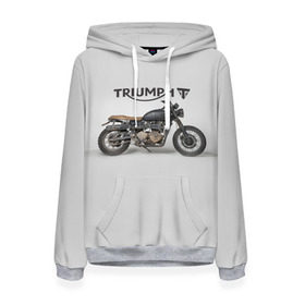 Женская толстовка 3D с принтом Triumph 2 в Санкт-Петербурге, 100% полиэстер  | двухслойный капюшон со шнурком для регулировки, мягкие манжеты на рукавах и по низу толстовки, спереди карман-кенгуру с мягким внутренним слоем. | moto | triumph | мотоцикл | мотоциклы | триумф