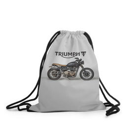 Рюкзак-мешок 3D с принтом Triumph 2 в Санкт-Петербурге, 100% полиэстер | плотность ткани — 200 г/м2, размер — 35 х 45 см; лямки — толстые шнурки, застежка на шнуровке, без карманов и подкладки | Тематика изображения на принте: moto | triumph | мотоцикл | мотоциклы | триумф