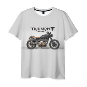 Мужская футболка 3D с принтом Triumph 2 в Санкт-Петербурге, 100% полиэфир | прямой крой, круглый вырез горловины, длина до линии бедер | moto | triumph | мотоцикл | мотоциклы | триумф