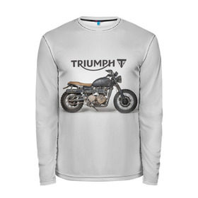 Мужской лонгслив 3D с принтом Triumph 2 в Санкт-Петербурге, 100% полиэстер | длинные рукава, круглый вырез горловины, полуприлегающий силуэт | Тематика изображения на принте: moto | triumph | мотоцикл | мотоциклы | триумф