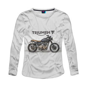 Женский лонгслив 3D с принтом Triumph 2 в Санкт-Петербурге, 100% полиэстер | длинные рукава, круглый вырез горловины, полуприлегающий силуэт | Тематика изображения на принте: moto | triumph | мотоцикл | мотоциклы | триумф