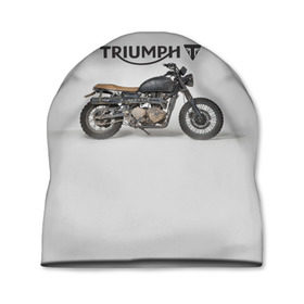 Шапка 3D с принтом Triumph 2 в Санкт-Петербурге, 100% полиэстер | универсальный размер, печать по всей поверхности изделия | Тематика изображения на принте: moto | triumph | мотоцикл | мотоциклы | триумф