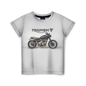 Детская футболка 3D с принтом Triumph 2 в Санкт-Петербурге, 100% гипоаллергенный полиэфир | прямой крой, круглый вырез горловины, длина до линии бедер, чуть спущенное плечо, ткань немного тянется | Тематика изображения на принте: moto | triumph | мотоцикл | мотоциклы | триумф