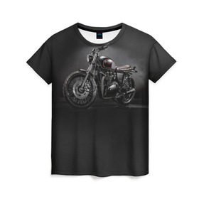 Женская футболка 3D с принтом Triumph 1 в Санкт-Петербурге, 100% полиэфир ( синтетическое хлопкоподобное полотно) | прямой крой, круглый вырез горловины, длина до линии бедер | moto | triumph | мотоцикл | мотоциклы | триумф