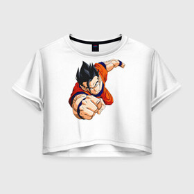 Женская футболка 3D укороченная с принтом Dragon Ball в Санкт-Петербурге, 100% полиэстер | круглая горловина, длина футболки до линии талии, рукава с отворотами | Тематика изображения на принте: 