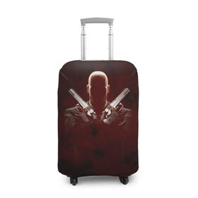 Чехол для чемодана 3D с принтом Hitman в Санкт-Петербурге, 86% полиэфир, 14% спандекс | двустороннее нанесение принта, прорези для ручек и колес | agent | hitman | агент 47 | хитмэн