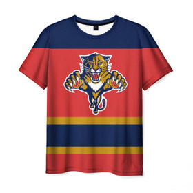Мужская футболка 3D с принтом Florida Panthers в Санкт-Петербурге, 100% полиэфир | прямой крой, круглый вырез горловины, длина до линии бедер | florida panthers | hockey | nhl | нхл | хоккей