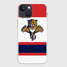 Чехол для iPhone 13 mini с принтом Florida Panthers white в Санкт-Петербурге,  |  | Тематика изображения на принте: florida panthers | hockey | nhl | нхл | хоккей