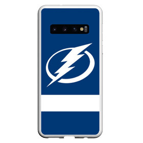 Чехол для Samsung Galaxy S10 с принтом Tampa Bay Lightning в Санкт-Петербурге, Силикон | Область печати: задняя сторона чехла, без боковых панелей | Тематика изображения на принте: hockey | nhl | tampa bay lightning | нхл | хоккей