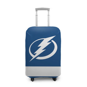 Чехол для чемодана 3D с принтом Tampa Bay Lightning в Санкт-Петербурге, 86% полиэфир, 14% спандекс | двустороннее нанесение принта, прорези для ручек и колес | hockey | nhl | tampa bay lightning | нхл | хоккей