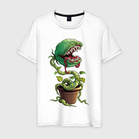 Мужская футболка хлопок с принтом Plants vs zombies в Санкт-Петербурге, 100% хлопок | прямой крой, круглый вырез горловины, длина до линии бедер, слегка спущенное плечо. | plants | zombies