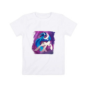 Детская футболка хлопок с принтом My littlle pony Vinyl Scratch в Санкт-Петербурге, 100% хлопок | круглый вырез горловины, полуприлегающий силуэт, длина до линии бедер | Тематика изображения на принте: 