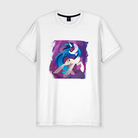 Мужская футболка премиум с принтом My littlle pony Vinyl Scratch в Санкт-Петербурге, 92% хлопок, 8% лайкра | приталенный силуэт, круглый вырез ворота, длина до линии бедра, короткий рукав | Тематика изображения на принте: 