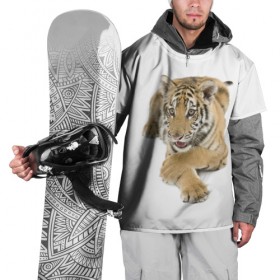 Накидка на куртку 3D с принтом Ласковый тигренок в Санкт-Петербурге, 100% полиэстер |  | дикие | милые | природа | тигр | яркие