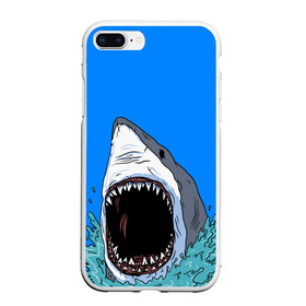 Чехол для iPhone 7Plus/8 Plus матовый с принтом shark в Санкт-Петербурге, Силикон | Область печати: задняя сторона чехла, без боковых панелей | fish | ocean | shark | water | акула | море | океан | рыба