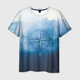 Мужская футболка 3D с принтом приключения в Санкт-Петербурге, 100% полиэфир | прямой крой, круглый вырез горловины, длина до линии бедер | горы | лес | небо | приключения | путешествие | река | свобода | сосны | тайга | туризм | экстрим