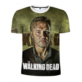 Мужская футболка 3D спортивная с принтом Walking Dead в Санкт-Петербурге, 100% полиэстер с улучшенными характеристиками | приталенный силуэт, круглая горловина, широкие плечи, сужается к линии бедра | ходячие мертвецы