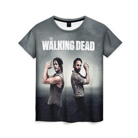 Женская футболка 3D с принтом Walking Dead в Санкт-Петербурге, 100% полиэфир ( синтетическое хлопкоподобное полотно) | прямой крой, круглый вырез горловины, длина до линии бедер | ходячие мертвецы