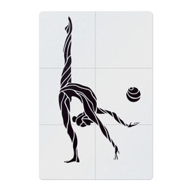 Магнитный плакат 2Х3 с принтом Гимнастка с мячом в Санкт-Петербурге, Полимерный материал с магнитным слоем | 6 деталей размером 9*9 см | булавы | гимнастика | гимнастка | лента | мяч | обруч | художественная гимнастика