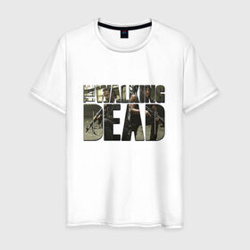 Мужская футболка хлопок с принтом Рик и Дерил в Санкт-Петербурге, 100% хлопок | прямой крой, круглый вырез горловины, длина до линии бедер, слегка спущенное плечо. | the walking dead