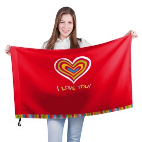 Флаг 3D с принтом Милое сердечко в Санкт-Петербурге, 100% полиэстер | плотность ткани — 95 г/м2, размер — 67 х 109 см. Принт наносится с одной стороны | любовь | поцелуй | святой валентин | сердце | счастье | я люблю тебя