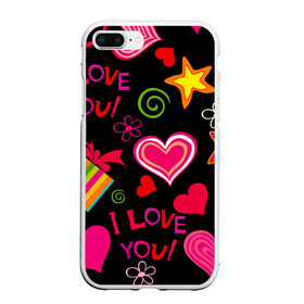 Чехол для iPhone 7Plus/8 Plus матовый с принтом Праздник любви в Санкт-Петербурге, Силикон | Область печати: задняя сторона чехла, без боковых панелей | любовь | поцелуй | праздник | святой валентин | сердце | счастье | я люблю тебя