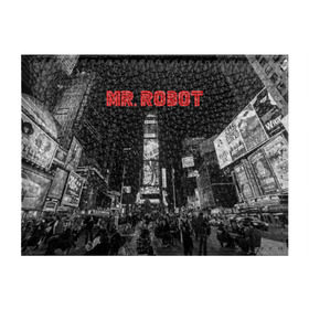 Обложка для студенческого билета с принтом Мистер Робот в Санкт-Петербурге, натуральная кожа | Размер: 11*8 см; Печать на всей внешней стороне | fsociety | mr robot | анонимус | мистер робот