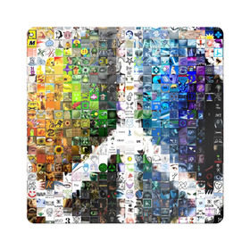 Магнит виниловый Квадрат с принтом Знак мира в Санкт-Петербурге, полимерный материал с магнитным слоем | размер 9*9 см, закругленные углы | знак | калейдоскоп | картинки | мир | радуга | символ | хиппи